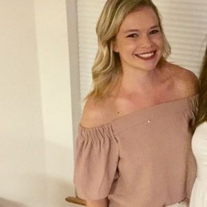 Blush off the shoulder top